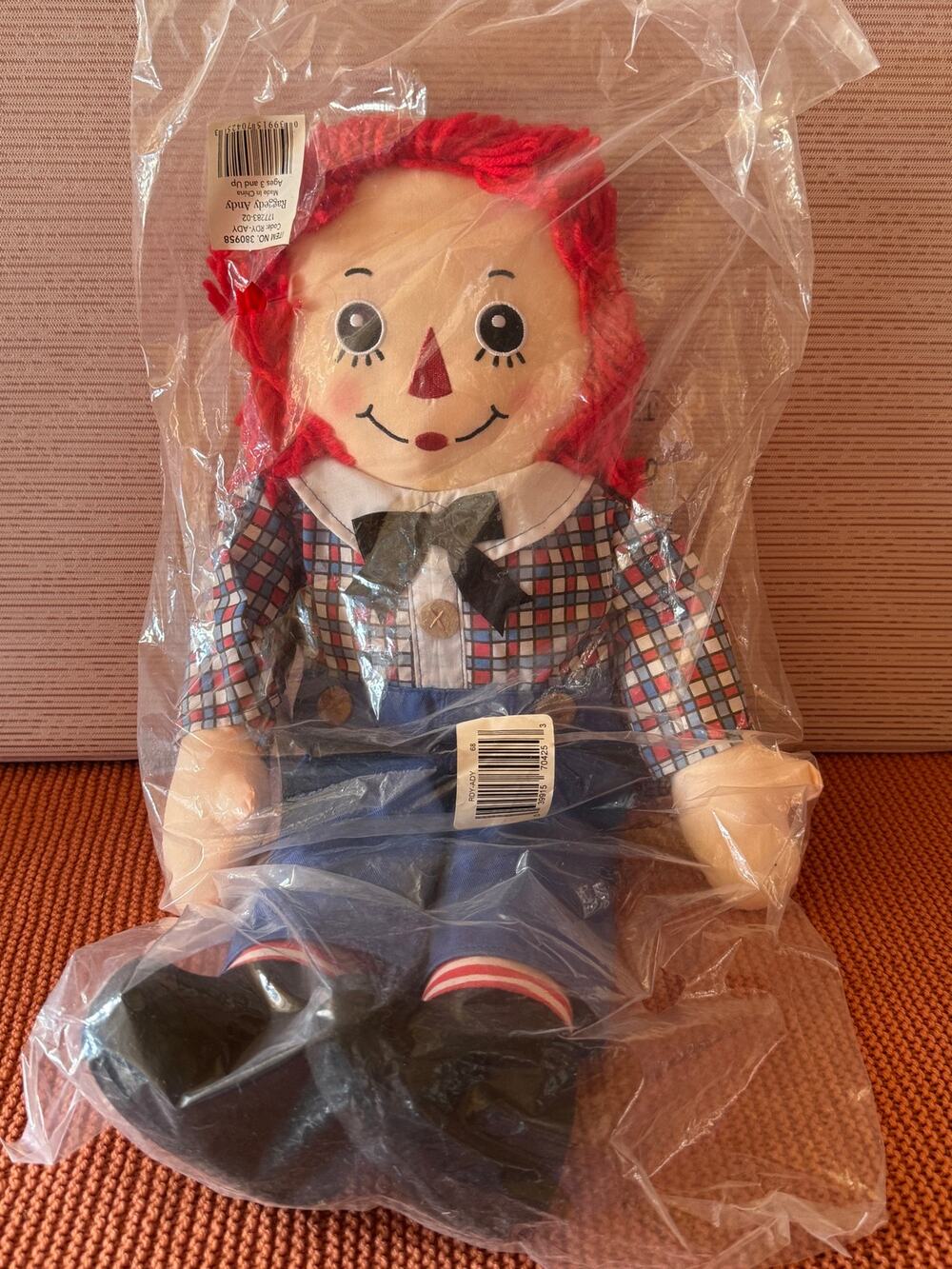 2005 90th Anniversary Raggedy Andy Cloth Doll 21" NOS Sealed